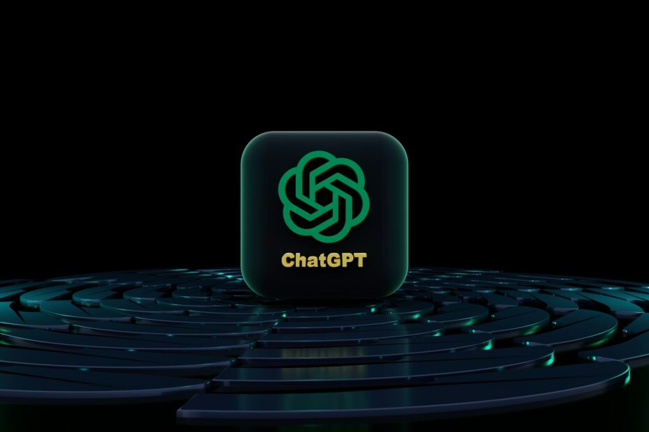 An image of Chat GPT logo with a black background.